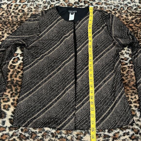 Xscape Embellished Bling Black Gold Evening Formal One Button Cardigan Mobwife - Picture 6 of 8